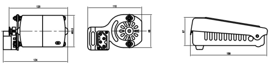 HF系列缝纫机电机外形尺寸图