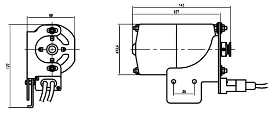 HCF系列缝纫机电机外形尺寸图